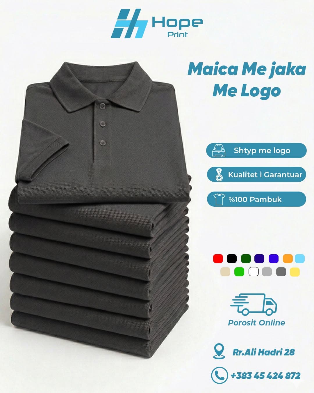 Maica me jaka të palosura, gati për shtypje me logo