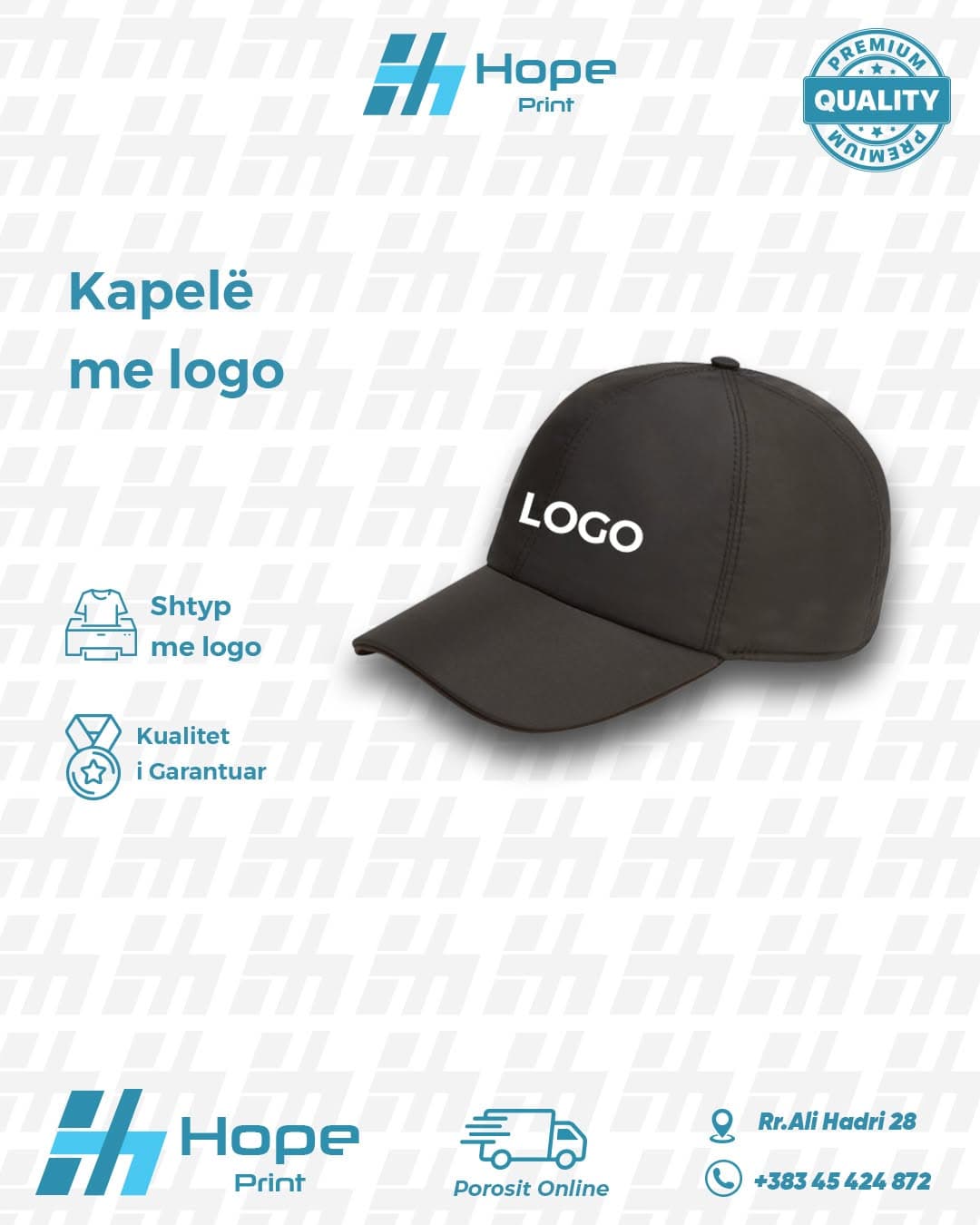 Kapelë e zezë me logo